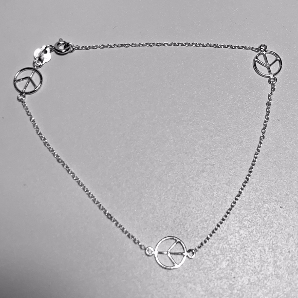 Urban Outfitters Jewelry - Sterling Silver Peace Sign Anklet